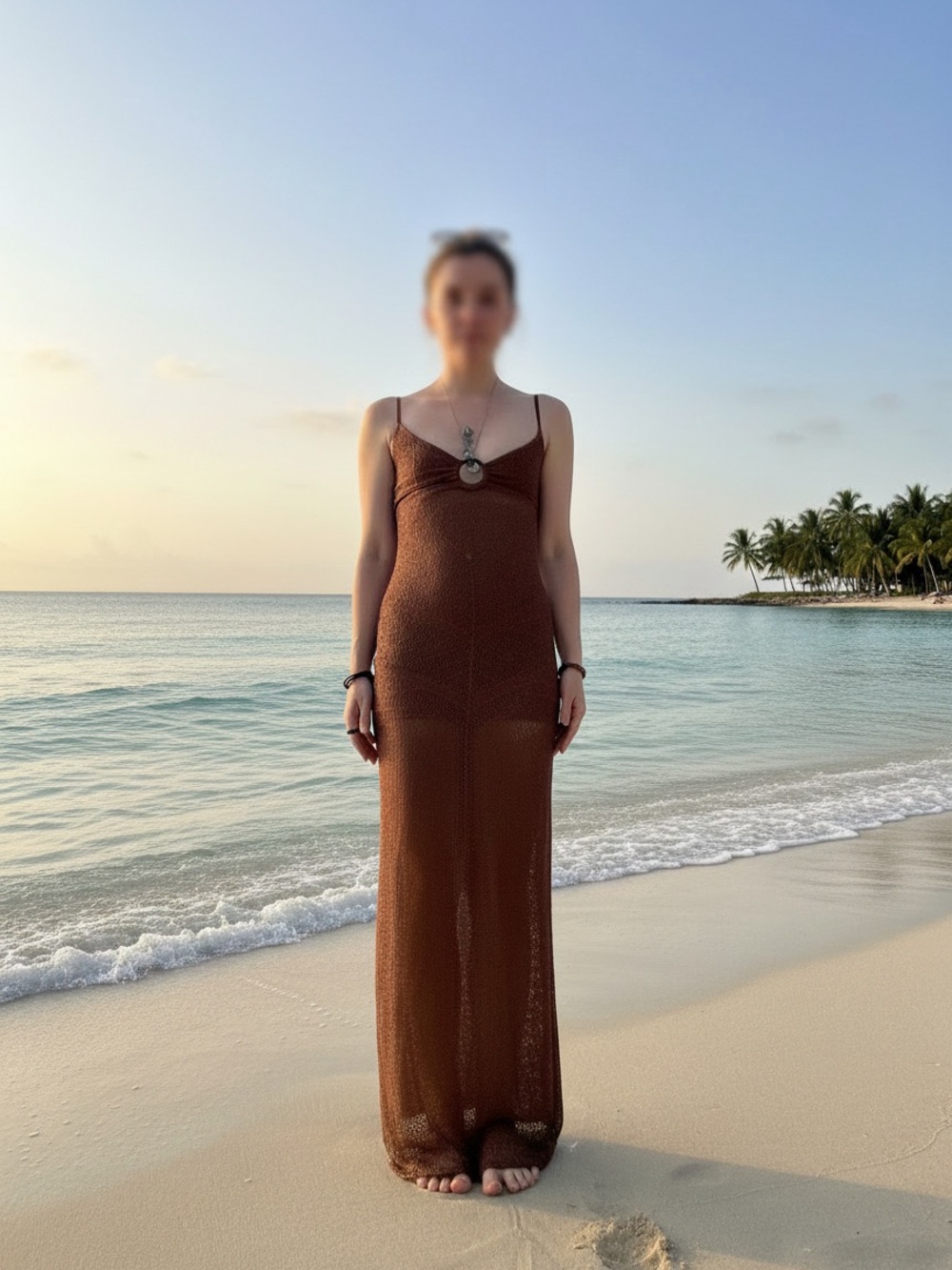 Windsor Brown Crochet Maxi Cover-Up Dress